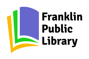 A logo showing half of an open book with three colorful pages. Beside the pages is text reading Frankling Public Library.